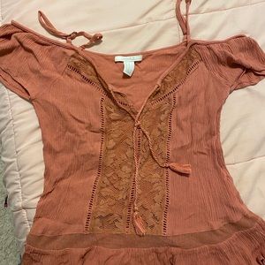 forever 21 clay lace top